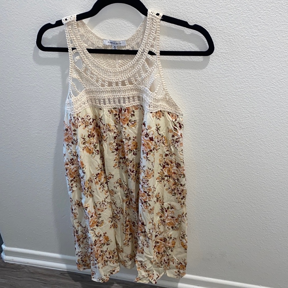 Purple Snow Crochet Floral Dress